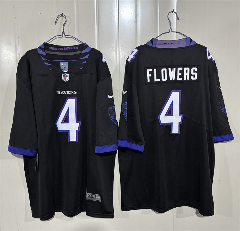 Men's Baltimore Ravens #4 Zay Flowers Purple 2026 Vapor Stitched Limited Football Jersey